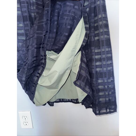 Gal Meets Glam Mackenzie Dress 14 Windowpane Jacquard Navy Plaid Shirt Dress - Picture 6 of 10